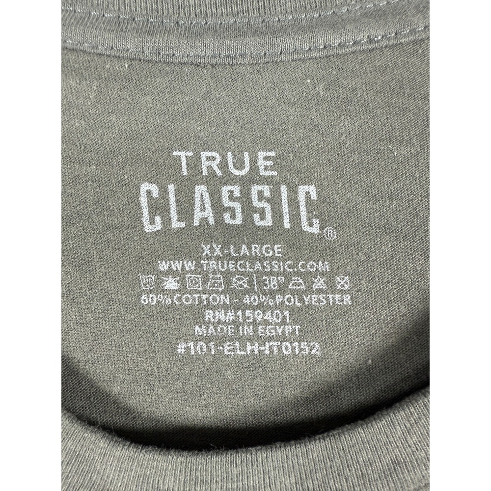 NEW True Classic Crew Neck T Shirt Mens Size 2XL Gray Stretch - Picture 5 of 5